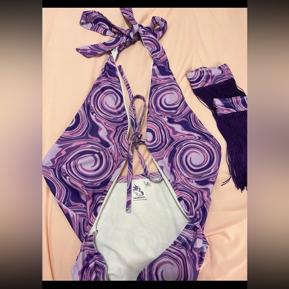 *SOLD* Swirly World Halter Bodysuit - Picture 3 of 8